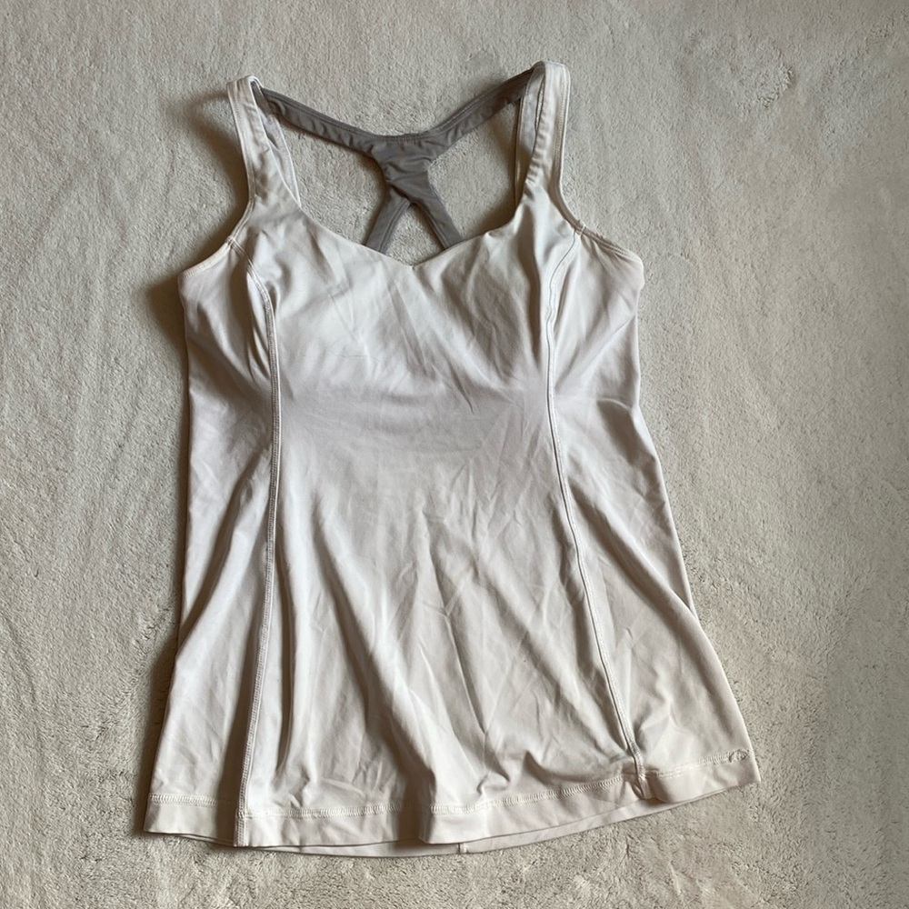 LuluLemon White Athletic Tank Top